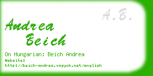 andrea beich business card